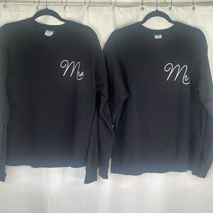 Port and Company Black Sweatshirts - Mr. and Mrs.